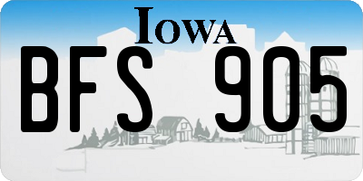 IA license plate BFS905