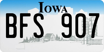 IA license plate BFS907