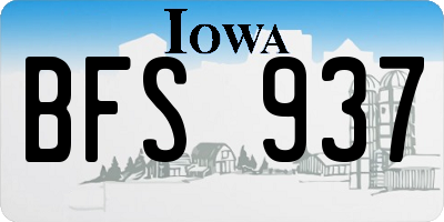 IA license plate BFS937