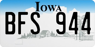 IA license plate BFS944