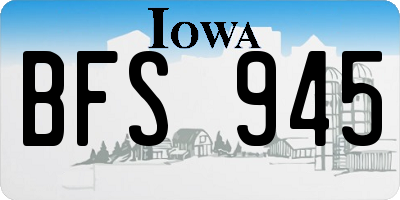 IA license plate BFS945