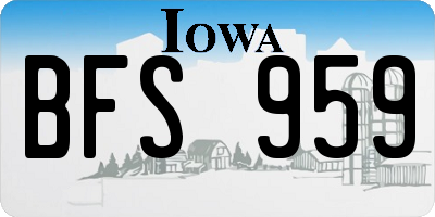IA license plate BFS959