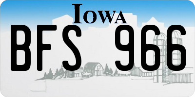 IA license plate BFS966