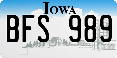 IA license plate BFS989