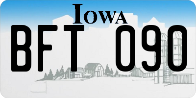 IA license plate BFT090