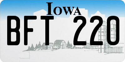 IA license plate BFT220
