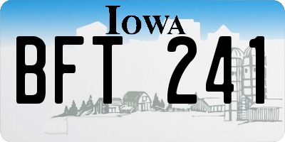 IA license plate BFT241