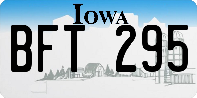 IA license plate BFT295