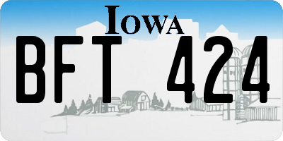 IA license plate BFT424