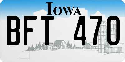 IA license plate BFT470
