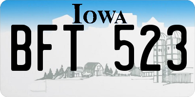 IA license plate BFT523