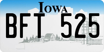 IA license plate BFT525