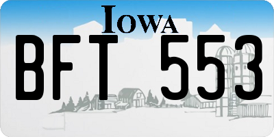 IA license plate BFT553