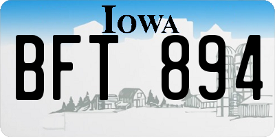 IA license plate BFT894