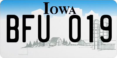 IA license plate BFU019