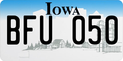 IA license plate BFU050