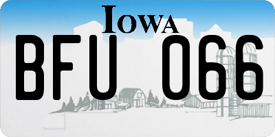 IA license plate BFU066