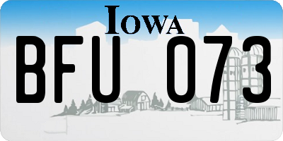 IA license plate BFU073