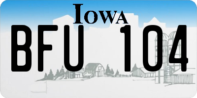 IA license plate BFU104