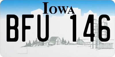 IA license plate BFU146