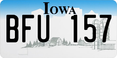 IA license plate BFU157