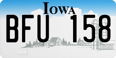 IA license plate BFU158