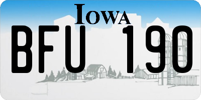 IA license plate BFU190