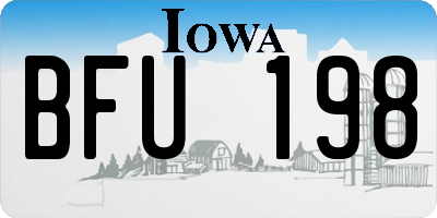 IA license plate BFU198