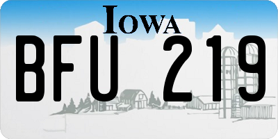 IA license plate BFU219