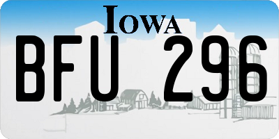 IA license plate BFU296