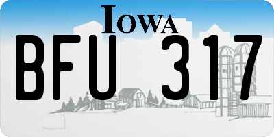 IA license plate BFU317