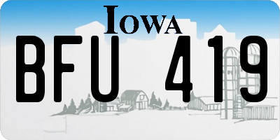 IA license plate BFU419
