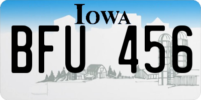 IA license plate BFU456