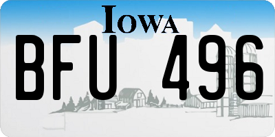 IA license plate BFU496
