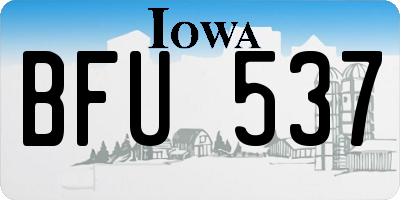 IA license plate BFU537