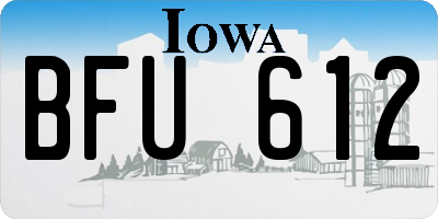 IA license plate BFU612