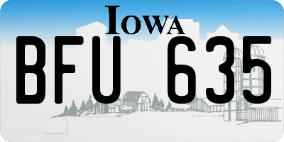 IA license plate BFU635