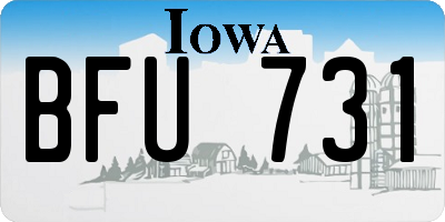 IA license plate BFU731