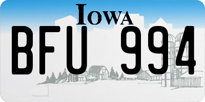 IA license plate BFU994