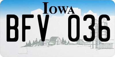 IA license plate BFV036