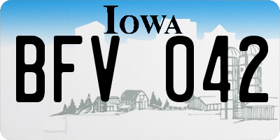 IA license plate BFV042