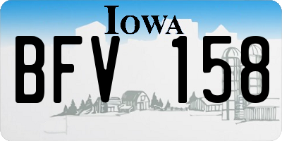 IA license plate BFV158