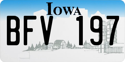 IA license plate BFV197