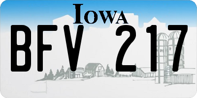 IA license plate BFV217