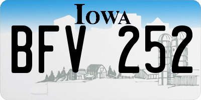 IA license plate BFV252
