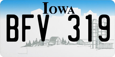 IA license plate BFV319