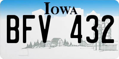 IA license plate BFV432