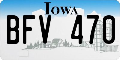 IA license plate BFV470