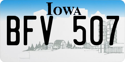 IA license plate BFV507