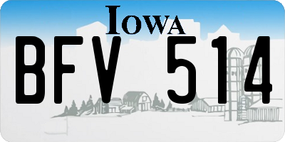 IA license plate BFV514